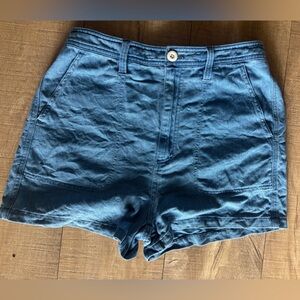 Madewell Classic Blue Denim Shorts button and zip with elastic back